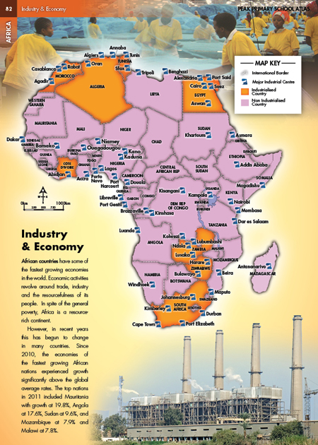 African Industry Photo Illustrated Map