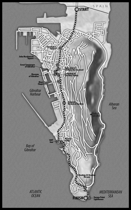 Gibraltar Wlking Tour Map