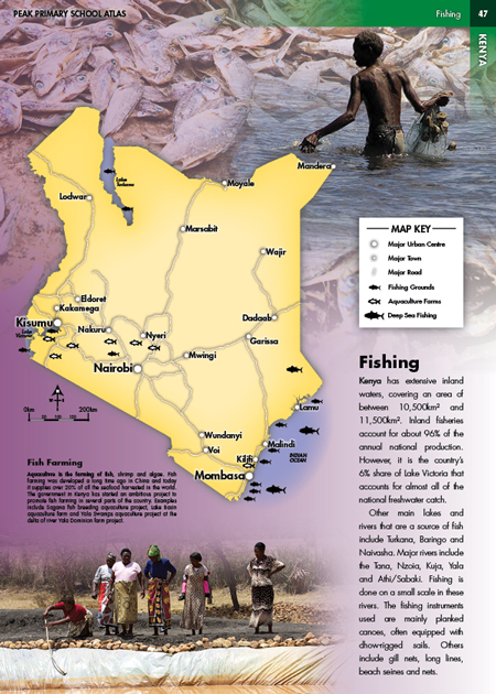 Kenya Fishing Fisheries Map