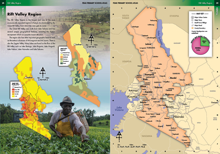 Rift Valley Region Thematic Photo Illustrated Map